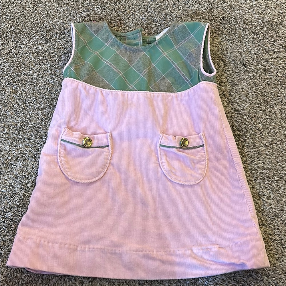 Plaid and Pink Corduroy Dress